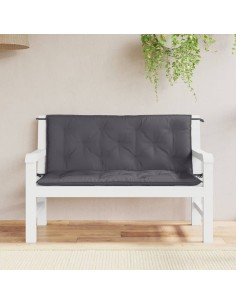Възглавници за градински пейки 2 бр антрацит 120x50x7 см плат