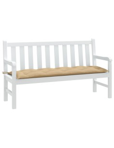 Възглавница за градинска пейка меланж бежова 150x50x7 см плат