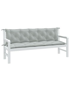 Възглавници за градински пейки 2бр меланж светлосиви 180x50x7см