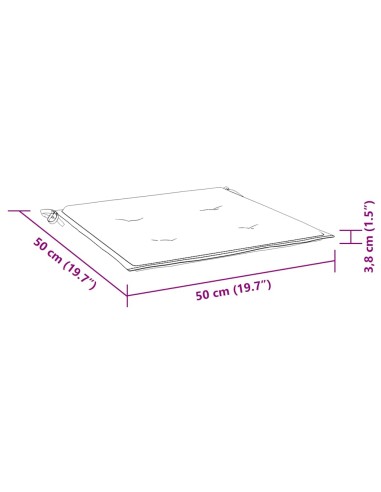 Възглавници за градински стол 6 бр синьо и бяло 50x50x4 см плат