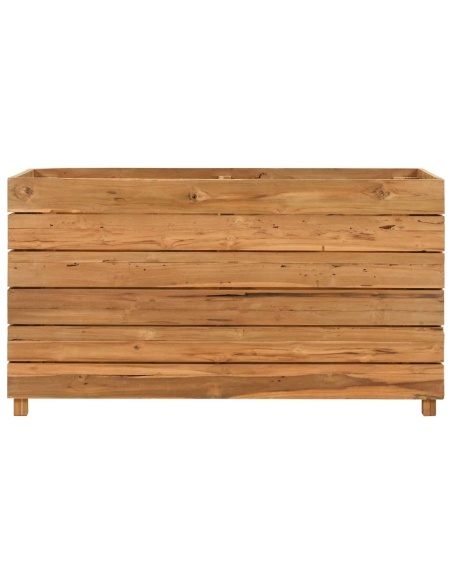 Повдигната леха 100x40x55 см рециклирано тиково дърво и стомана