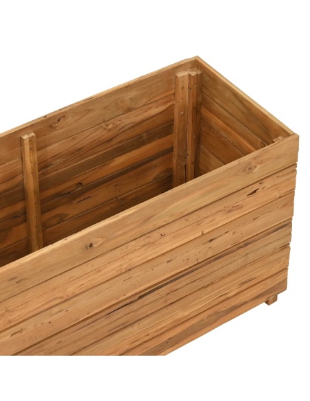 Повдигната леха 100x40x55 см рециклирано тиково дърво и стомана