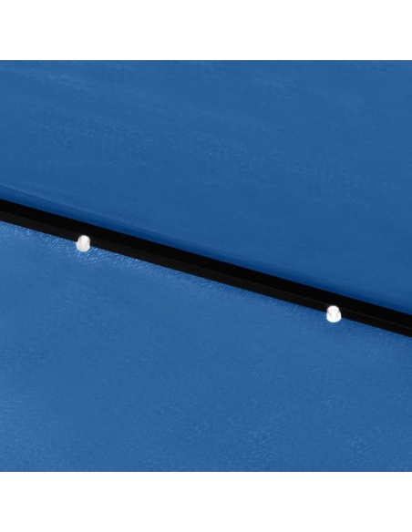 Градински чадър с LED и стоманен прът, лазурносин, 2x3 м
