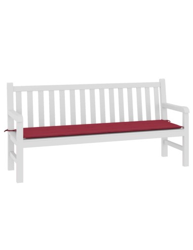Възглавница за пейка виненочервена 180x50x3 см оксфорд плат