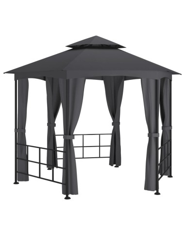 Беседка със странични стени, 3,1x2,7 м, антрацит