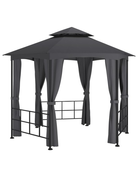 Беседка със странични стени, 3,1x2,7 м, антрацит