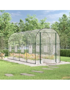 Прозрачна оранжерия 160x400x190 см PVC и стомана с прахова боя