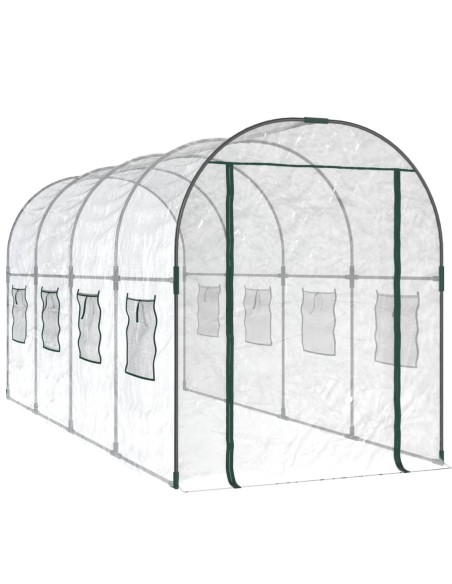 Прозрачна оранжерия 160x400x190 см PVC и стомана с прахова боя