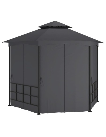 Беседка със странични стени, 3,1x2,7 м, антрацит