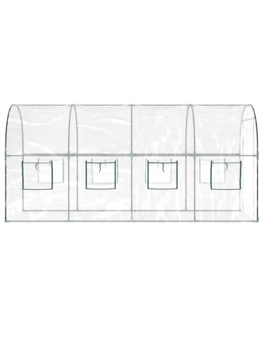 Прозрачна оранжерия 160x400x190 см PVC и стомана с прахова боя