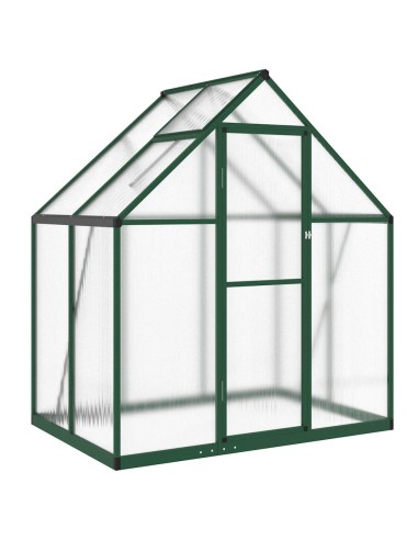 Оранжерия с основа рамка зелен 169x114x195 см алуминий