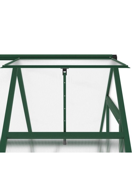 Оранжерия с основа рамка зелен 169x114x195 см алуминий
