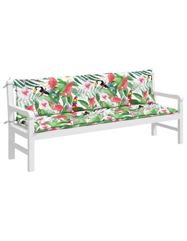 Възглавници за градински пейки 2 бр шарени 200x50x7 см плат
