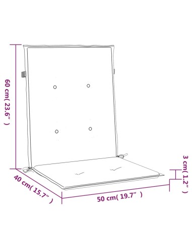 Възглавници за столове 6 бр сини 100x50x3 см Оксфорд плат