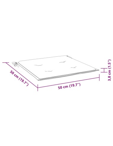 Възглавници за градински стол 4 бр синьо и бяло 50x50x4 см плат