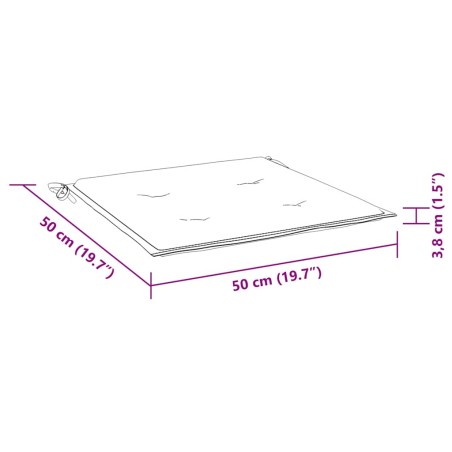 Възглавници за градински стол 4 бр синьо и бяло 50x50x4 см плат