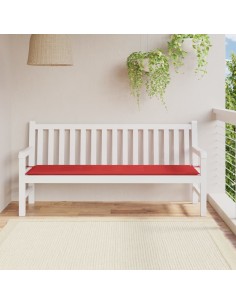 Възглавница за градинска пейка червена 180x50x3 см оксфорд плат