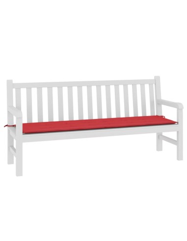 Възглавница за градинска пейка червена 180x50x3 см оксфорд плат