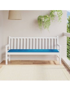 Възглавница за градинска пейка синя 180x50x3 см оксфорд плат