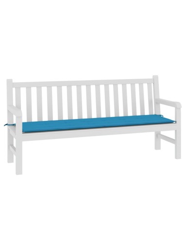 Възглавница за градинска пейка синя 180x50x3 см оксфорд плат