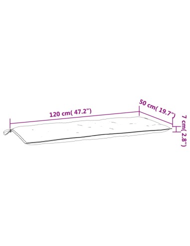 Възглавници за градински пейки 2 бр Сиво 120x50x7 см плат