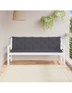 Възглавници за градински пейки 2 бр антрацит 180x50x7 см плат