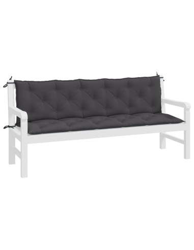 Възглавници за градински пейки 2 бр антрацит 180x50x7 см плат