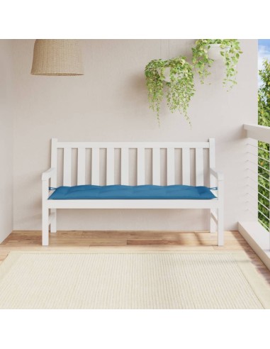 Възглавница за градинска пейка меланж синя 150x50x7 см плат