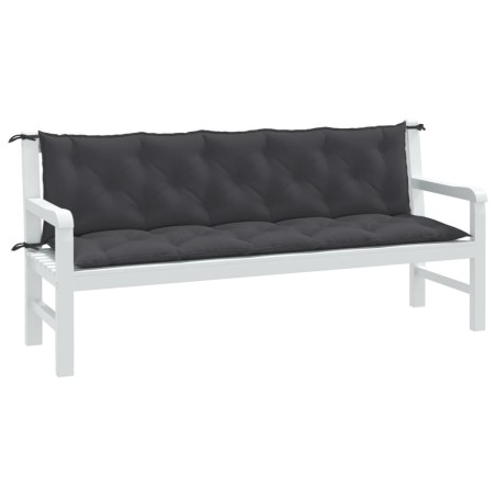 Възглавници за градински пейки 2 бр антрацит 180x50x7 см плат