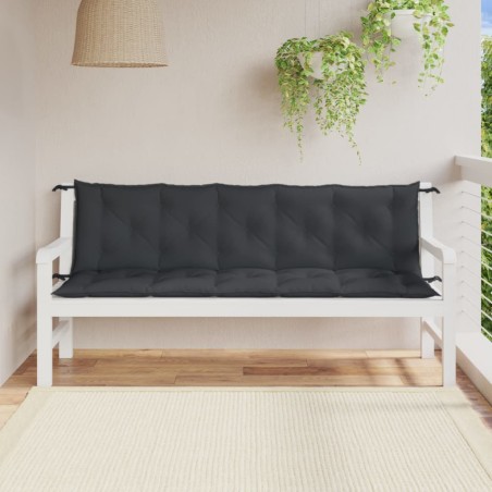 Възглавници за градински пейки 2 бр антрацит 180x50x7 см плат