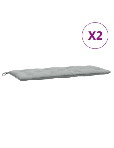 Възглавници за градински пейки 2 бр меланж сив 120x50x7 см