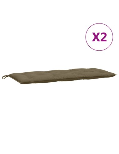 Възглавници за градински пейки 2 бр таупе 120x50x7 см плат