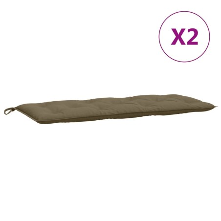 Възглавници за градински пейки 2 бр таупе 120x50x7 см плат
