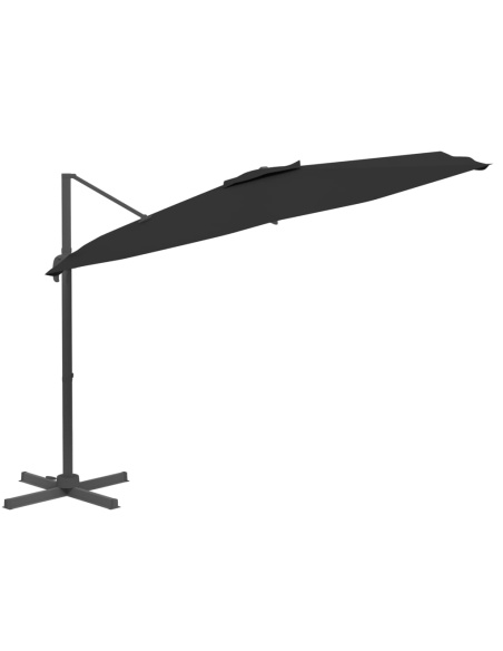 LED конзолен чадър, черен, 400x300 см
