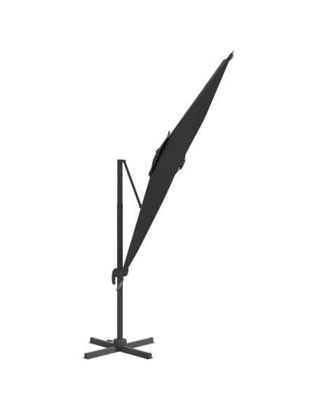 LED конзолен чадър, черен, 400x300 см