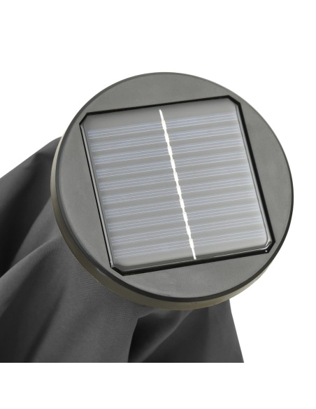 Градински чадър с LED осветление антрацит 200x211 см алуминий