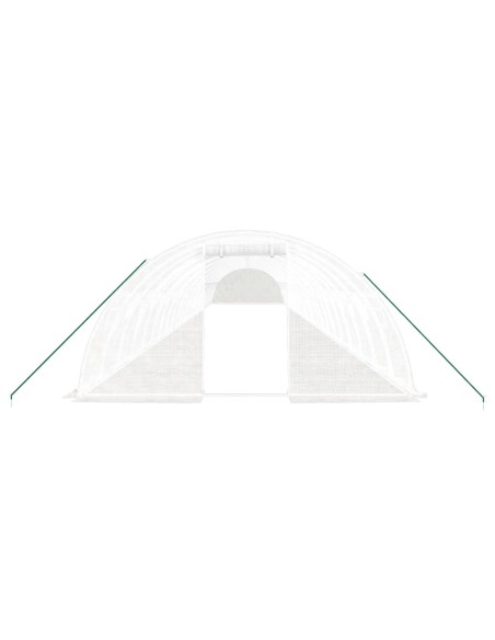 Оранжерия със стоманена рамка бяла 96 м² 24x4x2 м