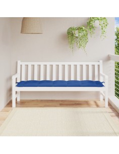 Възглавница за градинска пейка синя 180x50x7 см оксфорд плат