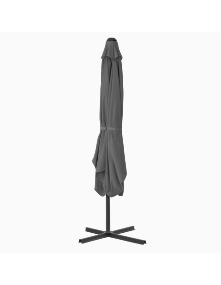 Градински чадър със стоманен прът, 250x250 см, антрацит