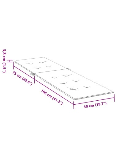 Възглавница за стол шезлонг зелена (75+105)x50x4 см