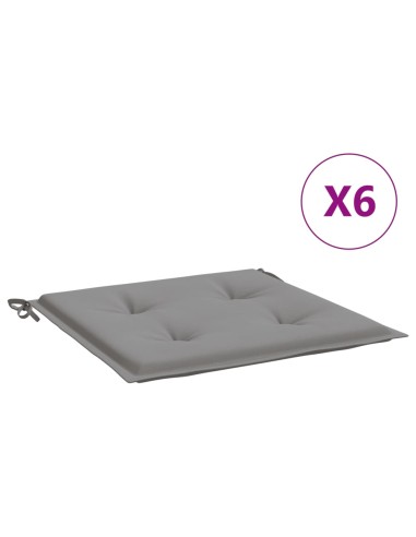 Възглавници за столове 6 бр сиви 50x50x3 см Оксфорд плат