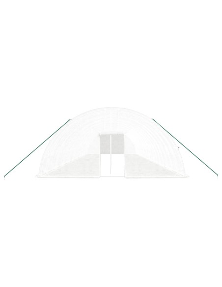 Оранжерия със стоманена рамка бяла 120 м² 20x6x2,85 м