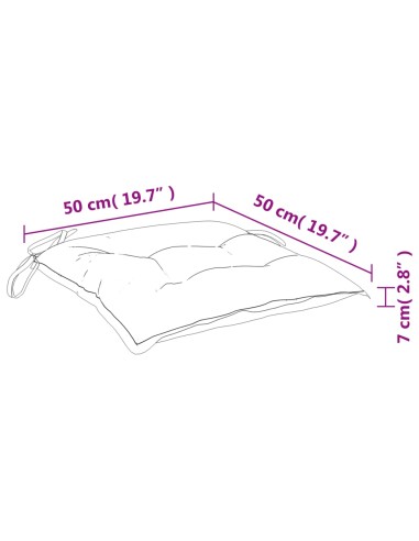 Възглавници за столове 2 бр розови 50x50x7 см Оксфорд плат