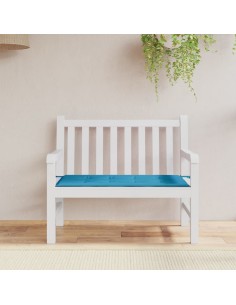 Възглавница за градинска пейка синя 120x50x3 см оксфорд плат