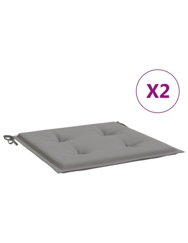 Възглавници за столове 2 бр сиви 50x50x3 см Оксфорд плат