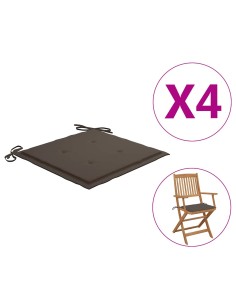 Възглавници за столове 4 бр таупе 40x40x4 см Оксфорд плат