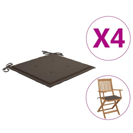 Възглавници за столове 4 бр таупе 40x40x4 см Оксфорд плат