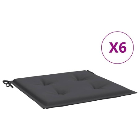 Възглавници за столове 6 бр антрацит 40x40x4 см Оксфорд плат