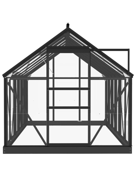 Стъклен парник, антрацит, 155x298x191 см, алуминий
