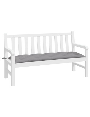 Възглавница за градинска пейка сива 150x50x7 см оксфорд плат